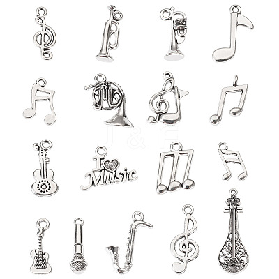 68Pcs 17 Styles Tibetan Style Alloy Pendants FIND-TA0006-19-1