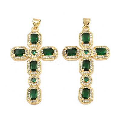 Brass Micro Pave Cubic Zirconia Pendants CU-CBADC6C-13G-05-1