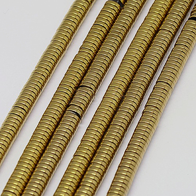 Electroplate Non-magnetic Synthetic Hematite Beads Strands G-J164A-4mm-07-1