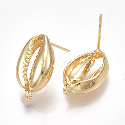 Brass Stud Earring Findings KK-S350-056G-1