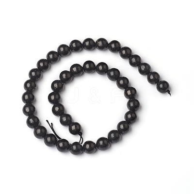 Natural Shungite Beads Strands G-I271-C03-12mm-1