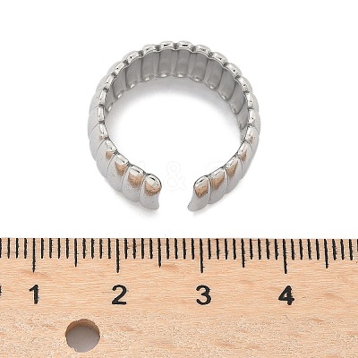 304 Stainless Steel Open Cuff Ring for Women X-RJEW-U014-05P-1