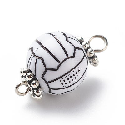 Acrylic Basketball Connector Charms PALLOY-JF01869-02-1