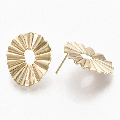 Brass Stud Earring Findings KK-T056-15G-NF-1