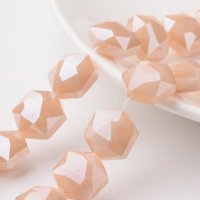 Electroplate Opaque Solid Color Glass Beads Strands EGLA-M021-M-1