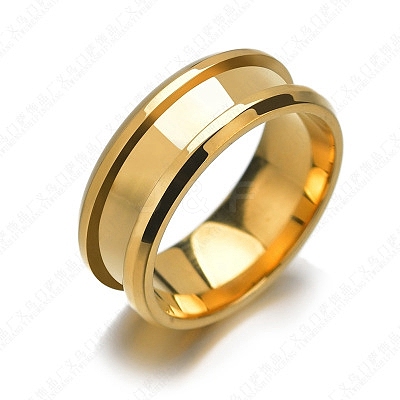 201 Stainless Steel Grooved Finger Ring Settings STAS-TAC0001-10D-G-1