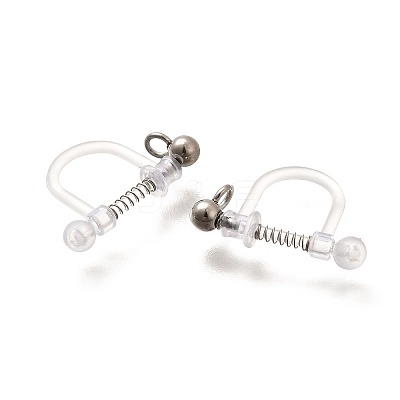 201 Stainless Steel Clip-on Earring Settings STAS-F311-15P-1