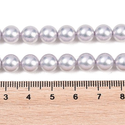 Frosted Glass Pearl Beads Strands GLAA-A044-08A-10-1