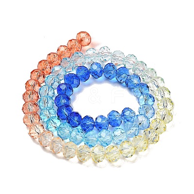 Transparent Painted Glass Beads Strands DGLA-A034-T6mm-A13-1