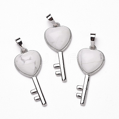 Natural Howlite Pendants G-I321-06P-20-1