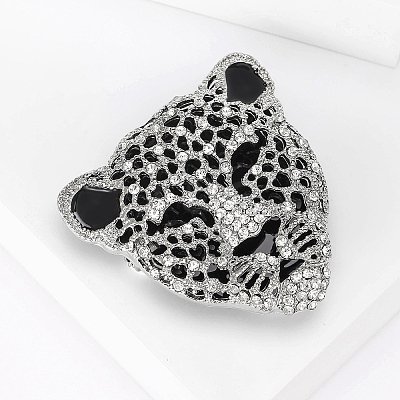 Head of Leopard Rhinestone Pins PW-WG22730-02-1