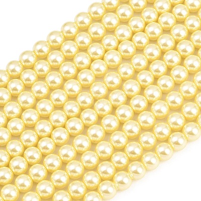Eco-Friendly Dyed Glass Pearl Round Beads Strands HY-A008-8mm-RB012-1
