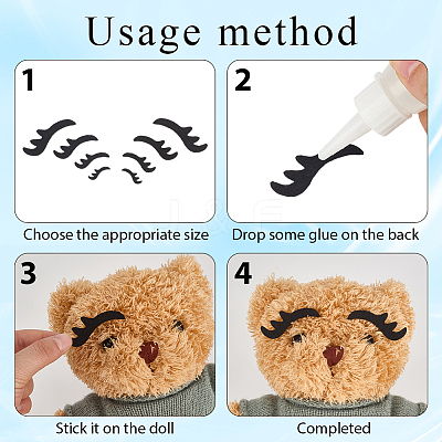 400Pcs 4 Styles Felt Craft Doll Eyelash DIY-GF0013-62-1