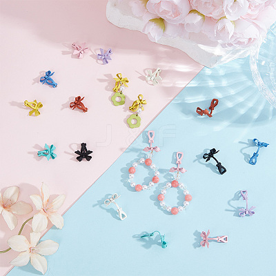 32Pcs 8 Colors Brass Clip-on Earrings FIND-PH0061-88-1