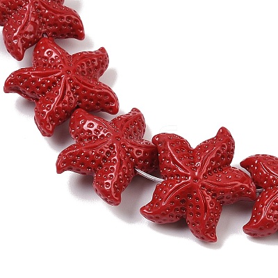 Synthetic Coral Dyed Carved Beads Strands CORA-K009-06C-05-1