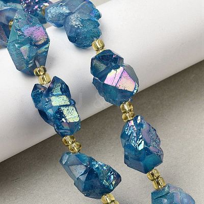 Electroplated Raw Rough Natural Amethyst Beads Strands G-Z131-J02-02-1