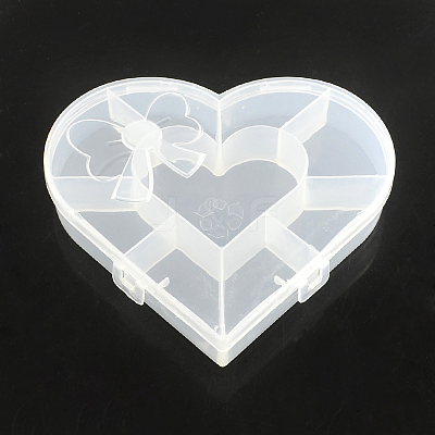 Heart Plastic Bead Storage Containers CON-Q023-16-1