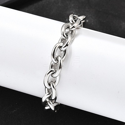 304 Stainless Steel Cable Chain Bracelets for Women BJEW-Q050-01C-P-1