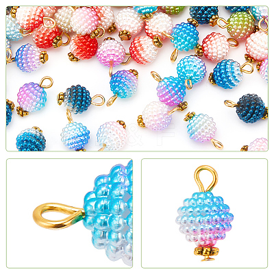100Pcs Imitation Pearl Acrylic Pendants FIND-AR0004-61-1
