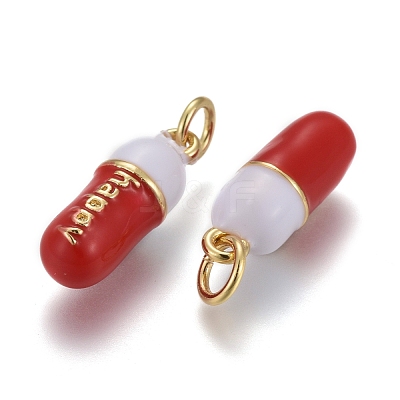 Brass Enamel Pendants KK-F821-51B-1