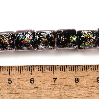Handmade Dichroic Foil Glass Beads Strands DICH-U001-09H-1