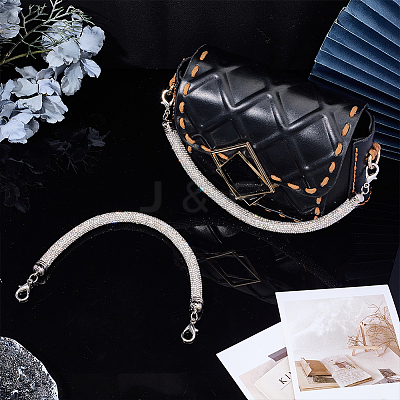 2Pcs Alloy Crystal Rhinestone Bag Handles DIY-PH0028-95P-1