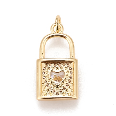 Brass Micro Pave Cubic Zirconia Pendants KK-A161-30G-1