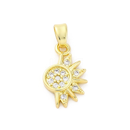 Brass Micro Pave Cubic Zirconia Pendants KK-S510-12G-1