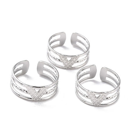 Unisex 304 Stainless Steel Wide Band Finger Rings RJEW-L102-01P-1