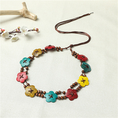 Bohemian Style Dyed Colorful Coconut Beeded Imitation Leather Cord Waist Belly Chains for Women FS-WGCE780-02-1