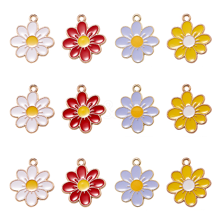 80Pcs 4 Colors Eco-Friendly Alloy Enamel Pendants ENAM-CJ0001-71-1