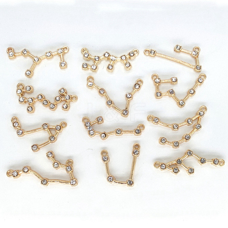 Alloy Rhoinestone Links ALRI-WH0002-32G-RS-1