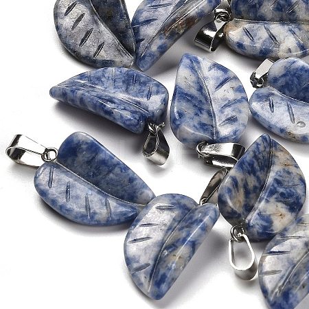 Natural Blue Spot Jasper Pendants G-B127-01P-01-1
