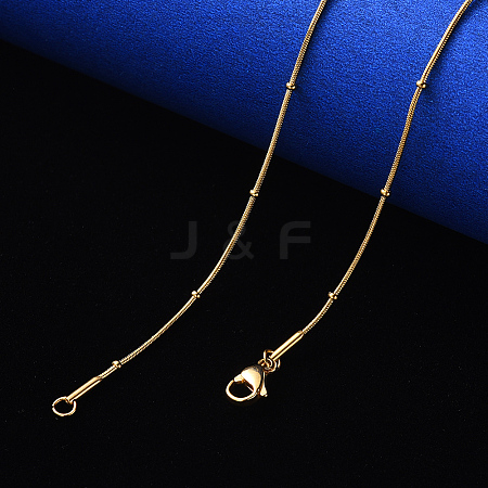 PVD Vacuum Plating 304 Stainless Steel Round Snake Chain Necklace NJEW-S420-009C-G-1