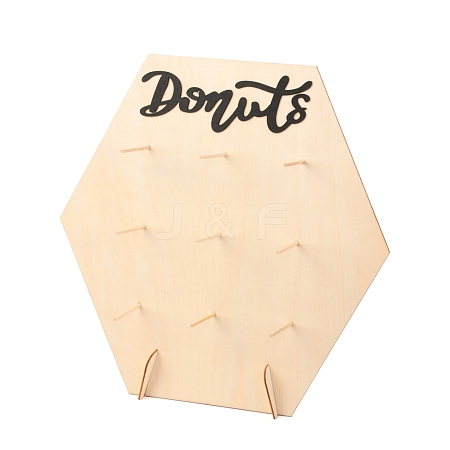 Poplar Wood Donut Rack Supplies Display DJEW-H006-02B-1