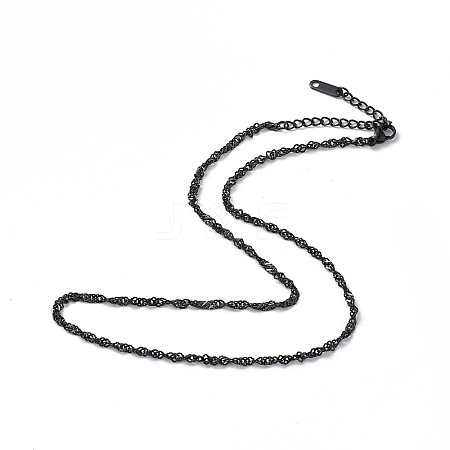 304 Stainless Steel Singapore Chain Necklace for Men Women NJEW-K245-013C-1