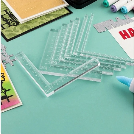 7Pcs Acrylic L Rulers PW-WG86558-01-1