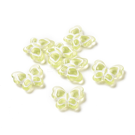 Spray Painted Transparent Acrylic Beads OACR-E015-30-1