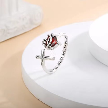 Adjustable Zinc Alloy and Rhinestone Cuff Open Rings FS-WG77EFF-01-1