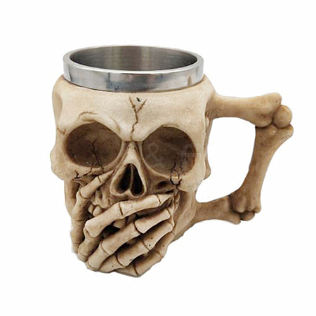 Halloween 304 Stainless Steel Skull Mug SKUL-PW0001-025B-03-1