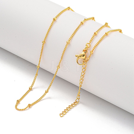 Round Brass Curb Chain Necklaces for Women NJEW-G084-18G-1