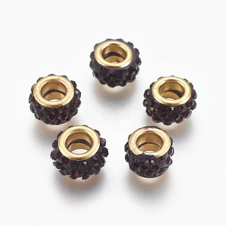 Handmade Polymer Clay European Beads CLAY-O002-01G-B-1