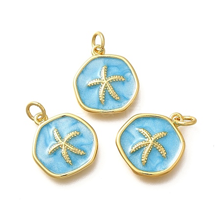 Brass Enamel Pendants X-KK-Q043-11G-A-1