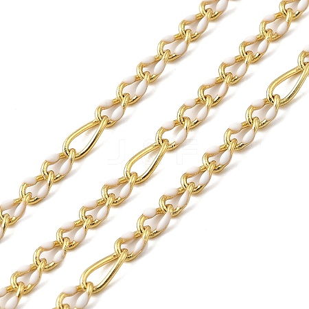 Handmade Brass Enamel Oval Link Chains CHC-L053-08G-04-1