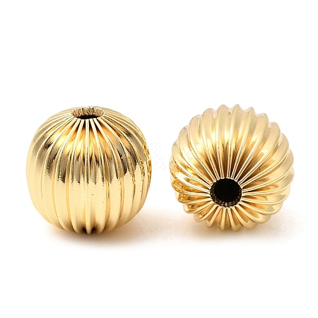 Brass Corrugated Beads KK-A296-01B-G-1