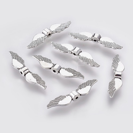 Tibetan Style Alloy Wing Beads TIBEB-6146-AS-LF-1
