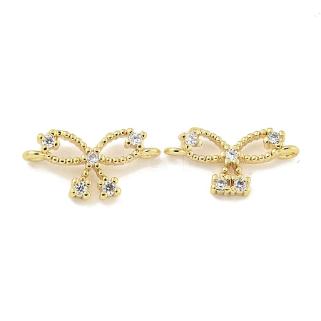 Brass Pave Clear Cubic Zirconia Connector Charms KK-Q820-41G-1