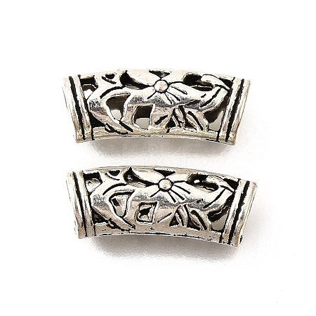 Hollow Tibetan Style Alloy European Beads TIBE-L008-33AS-1