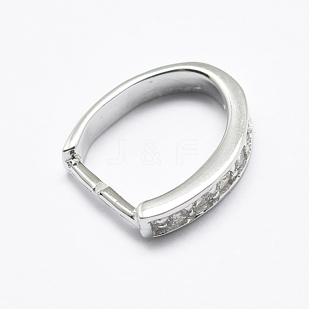Anti-Tarnish Rhodium Plated 925 Sterling Silver Micro Pave Cubic Zirconia Pendant Bails STER-E053-09P-1