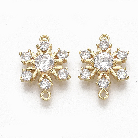Brass Micro Pave Clear Cubic Zirconia Links X-ZIRC-Q021-059G-NF-1